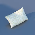 Beige Decorative Pillow With White Wavy Pattern For Home Living Room Decoration