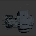 Detailed Motorcycle Engine 3D Model Showcasing Twin Cylinders And Mechanical Components 3d model