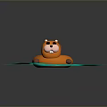 Kids Fun Beaver Shaped Inflatable Float Ring with Cute Design in Turquoise Water