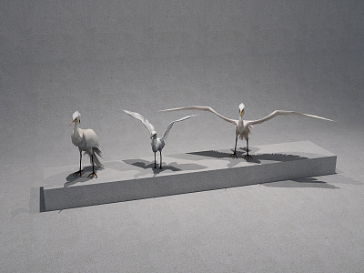 Modern Animal Egret 3d model