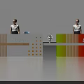 Modern Reception Desks Featuring Menu Logo Staff Flower And White Orange Yellow Gradient Design