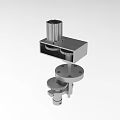Industrial Equipment with Gears Cylindrical Components Square Base and Mechanical Structure