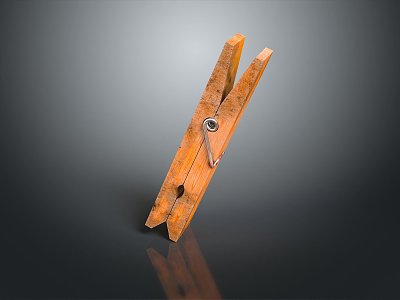 Wooden clip small clip clothes clip wooden clip 3d model