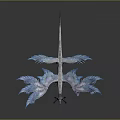 Dragon Shaped Wall Decor With Blue White Ice Crystal Wings And 3D Design