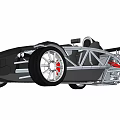 Open Frame Black Silver Go Kart With Racing Seat And Sporty Wheels