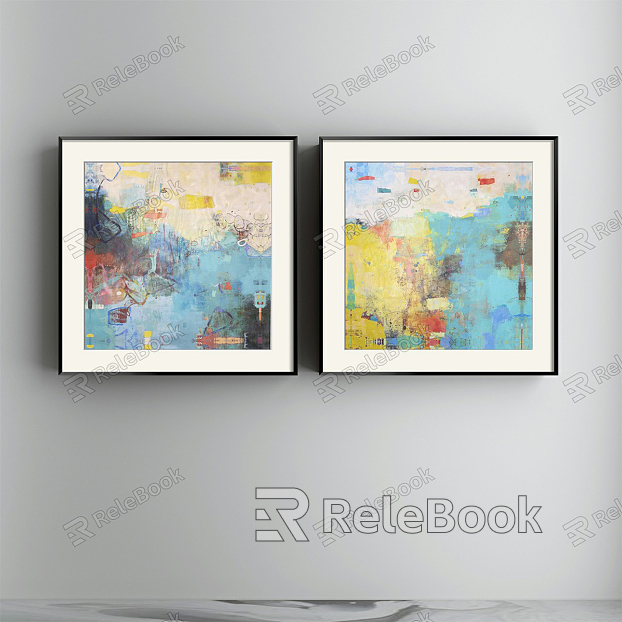 Modern abstract painting simple blue living room abstract decorative painting model