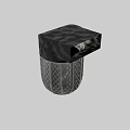 Modern Illuminated Wall Light With Black Fixture And Diamond Patterned Glass Shade