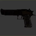 Modern Dark Metal Tactical Pistol With Textured Grip And Barrel Design
