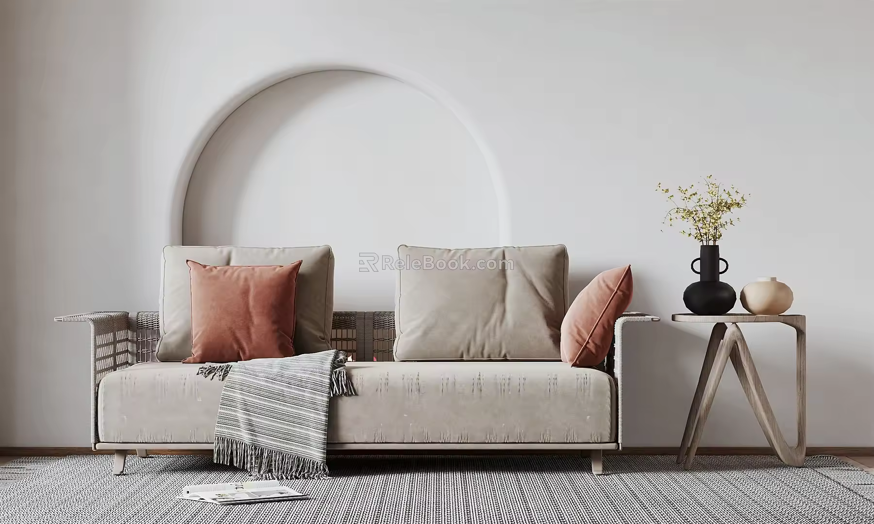 Modern Multiplayer Sofa Double Sofa 3d model