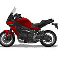 Red Modern Sport Motorcycle With Windshield Black Seat And Alloy Wheels