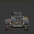 Vintage Military Vehicle Tank Model With Metallic Texture Tracks Turret Number 2 And Cross Symbol