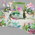 Spring Themed Floral Arch Decoration With Colorful Flowers And Green Plants