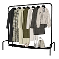 Clothes Clothing Storage Rack Coat Cotton-padded Coat 3d model