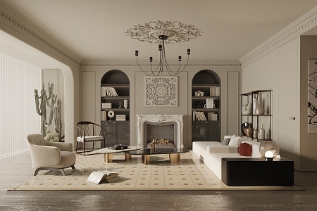 French Living Room 3d model