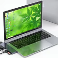 Modern Laptop Apple Laptop Data Cable Connector Memory Card 3d model