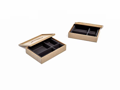 Brown Open Storage Boxes With Multiple Compartments For Organizing Items 3d model
