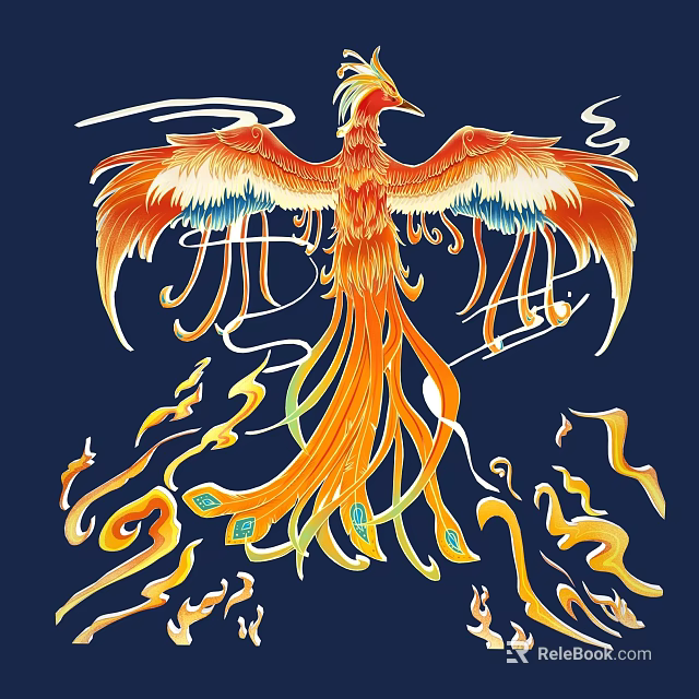 Exquisite Phoenix Carving Artwork Featuring Vibrant Feathers And Flame Motifs 3d model 