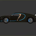 Sleek Carbon Fiber Sports Car With Scissor Doors Orange Interior Blue Accents