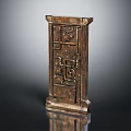 Antique Bronze Carved Decorative Cabinet With Intricate Patterns And Design
