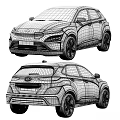 Modern Hyundai Silver SUV Showing Detailed Front And Rear Exterior Views