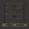 Vintage Wooden Storage Crates Stacked On Wooden Pallet For Home Use