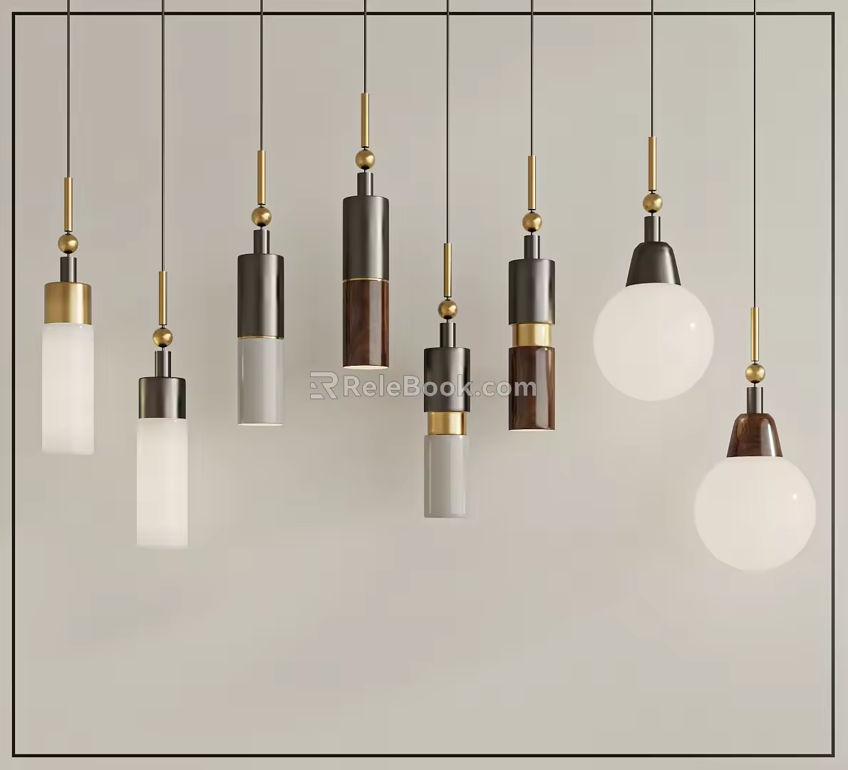 Pendant lamp combination 3d model