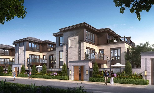 Modern Townhouse New Asia Villa Shangrao No.1 Yard 3d model