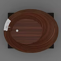 Wooden Oval Bathtub with Modern Design and Wood Grain Faucet