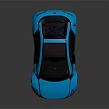 Futuristic Blue Concept Car With Sleek Design Black Roof And Large Windows