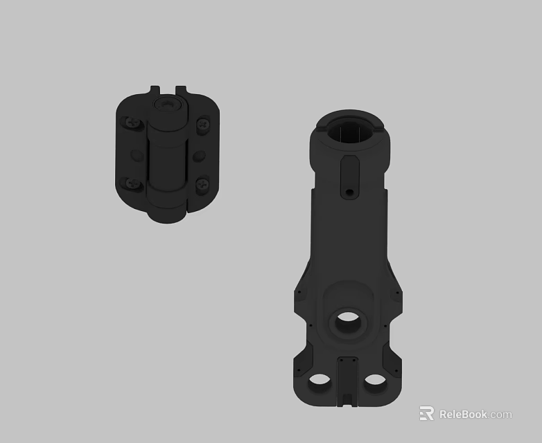 High Quality Swing Door Black Metal Hinges Durable Hardware Components 3d model 