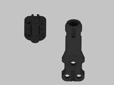 High Quality Swing Door Black Metal Hinges Durable Hardware Components 3d model
