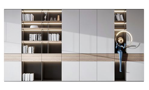 Modern bookcase 3d model