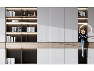 Modern bookcase 3d model