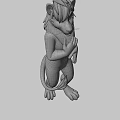 3D Animated Anthropomorphic Lion Game And Movie Character With Brown Fur And Blue Eyes Standing Pose