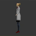 Game Movie Character Featuring Blonde Hair White Lab Coat Red Blouse And Red Shoes