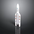Detailed White Rocket Model For Space Exploration With Logos And Markings