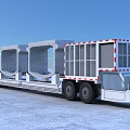 Heavy Duty Flatbed Utility Vehicle Transporting Large Concrete Precast Components