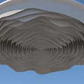Modern White Ceiling Light With Wave Pattern Lampshade And Soft Illumination