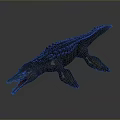 Detailed Aquatic Animal 3D Model Featuring Sharp Teeth Open Mouth And Scaly Skin