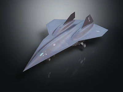 Advanced Stealth Fighter Jet With Sleek Dark Gray Aerodynamic Design And Twin Tailfins 3d model