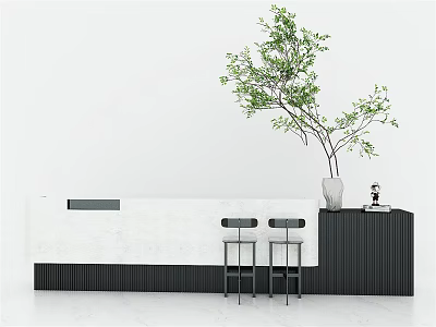 Modern Bar Chair Combination Front Desk Reception Desk Bar 3d model