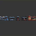 Turret Turntable Railgun Sci-fi Tower Defense Game Tower Defense Sci-fi Turret Game Turret Game Battery 3d model
