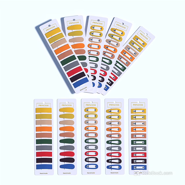 Colorful Hair Clips Set With Various Styles And Assorted Colors For Hair Accessories 3d model 