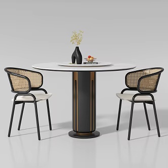 Modern Dining Table and Chair 3d model