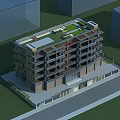 Modern Multi Storey Residential Building With Glass Balconies Brown Exterior And Grass Area