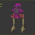 Game and Movie Character Mechanical Four Legged Robot With Metallic Structure And Industrial Design