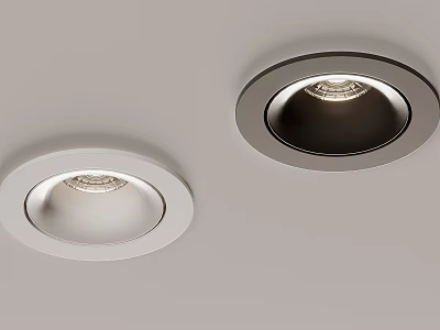 Modern Recessed Downlights With White And Black Frames For Ceiling Lighting 3d model