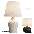 Stylish Table Lamps Featuring White Speckled Ceramic And Black Bases With Fabric Shades