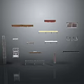 Various Dining Chair Components Including Wooden Metal And Plastic Parts In Different Colors