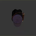 Cartoon Black Creature With Purple Hat Yellow Band Brown Bag And White Eyes